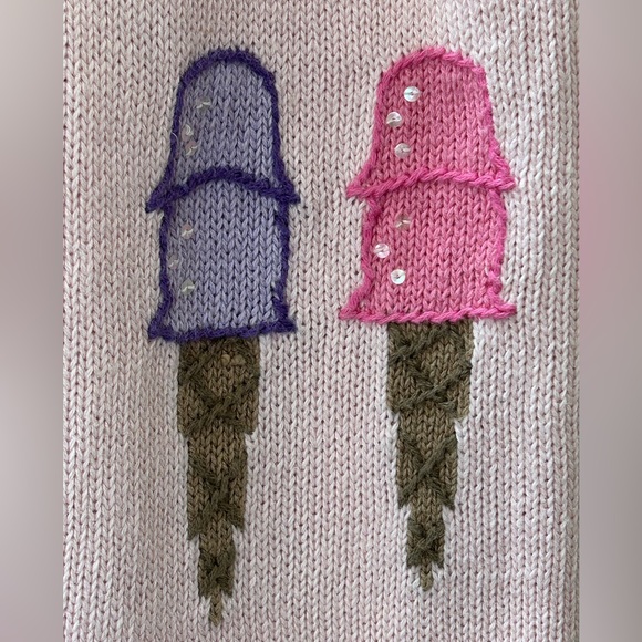 Quacker Factory Pink Summertime Novelty Cardigan Sweater Button Covers Size M - Picture 10 of 16